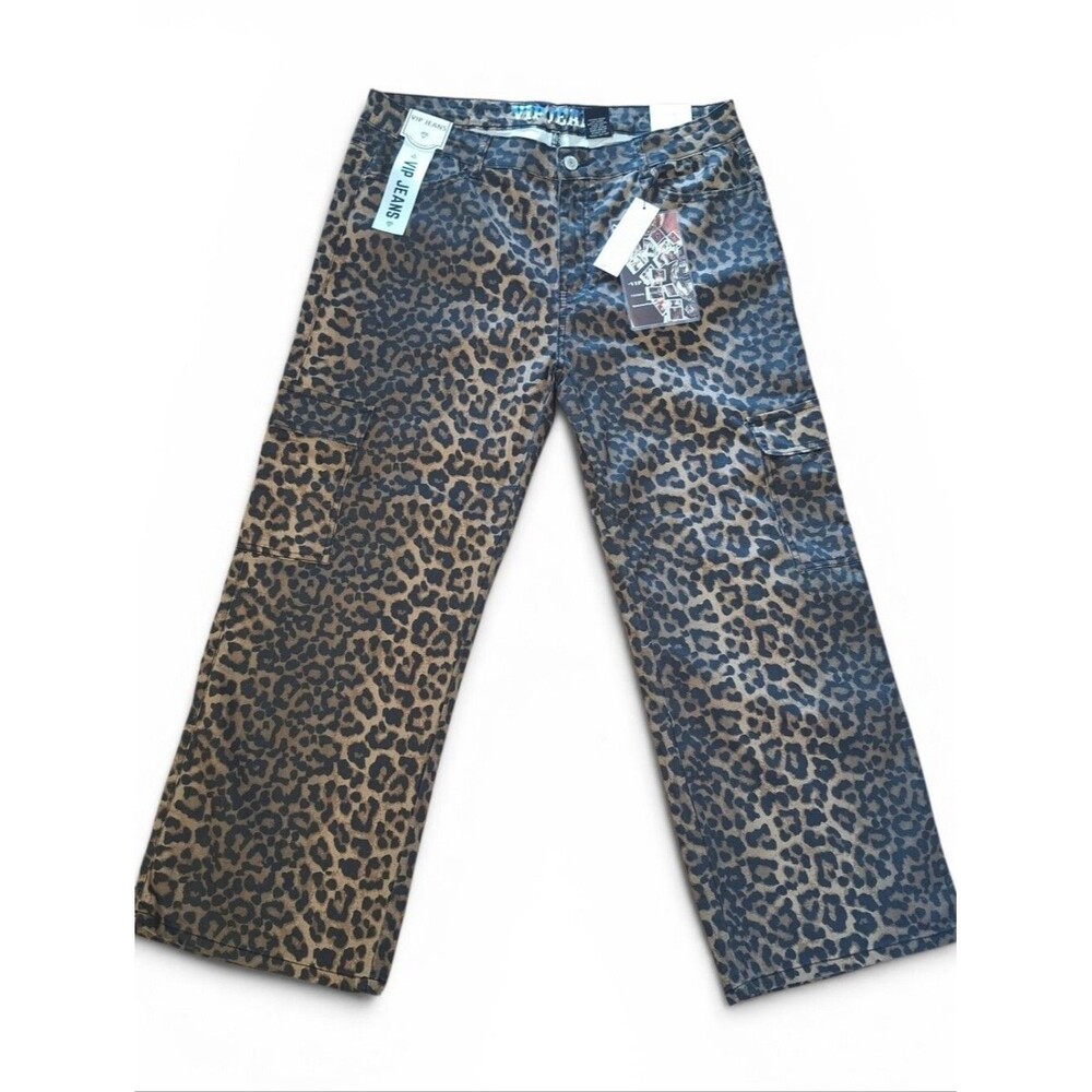 Wide Leg Cargo Pants Leopard Print Size 19 / 20 Womens VIP Jeans